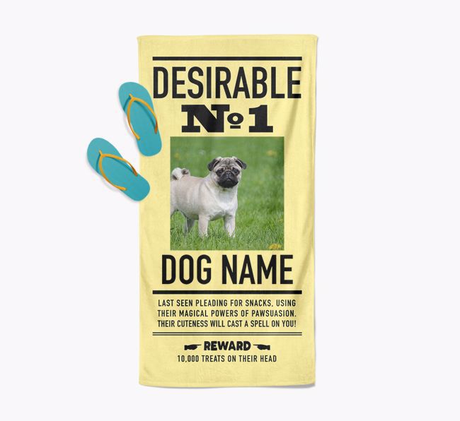 'Desirable No. 1' - Personalised {breedFullName} Towel